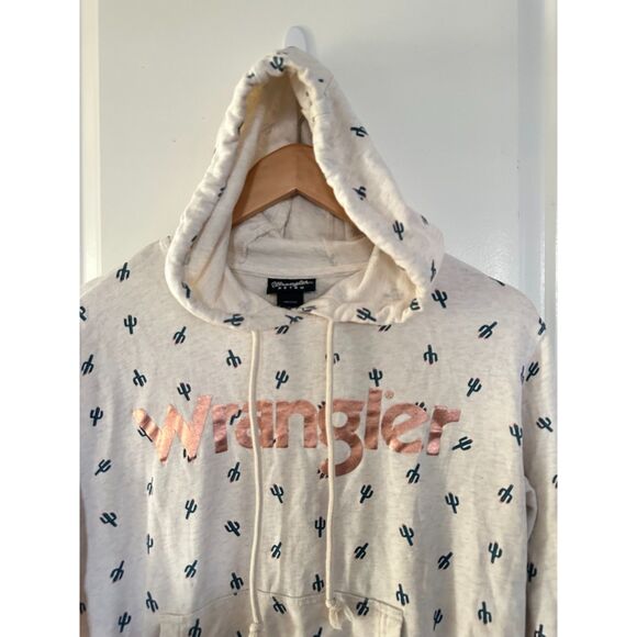Wrangler Retro Women's Pullover Hoodie with Foiled Cactus Print Size Small - Picture 3 of 11